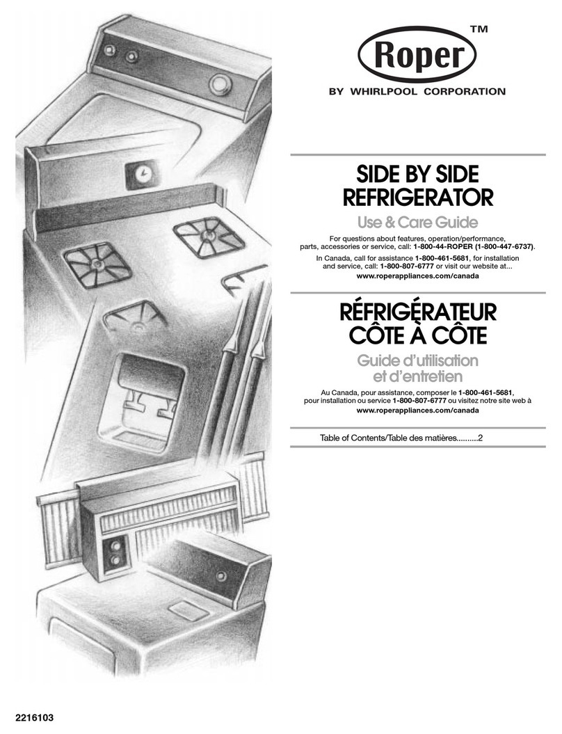 Whirlpool Roper RS22AQXGN03 User manual
