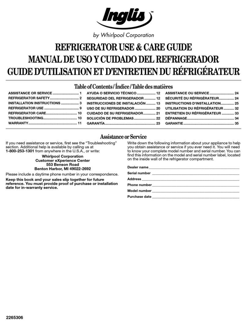 Whirlpool Inglis IT14DKXRQ00 Use & care guide