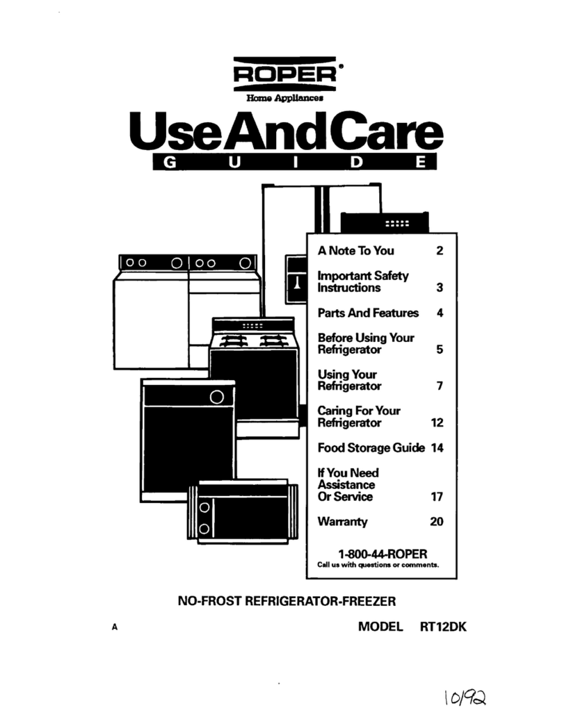 Roper RTIZDK Use and care guide