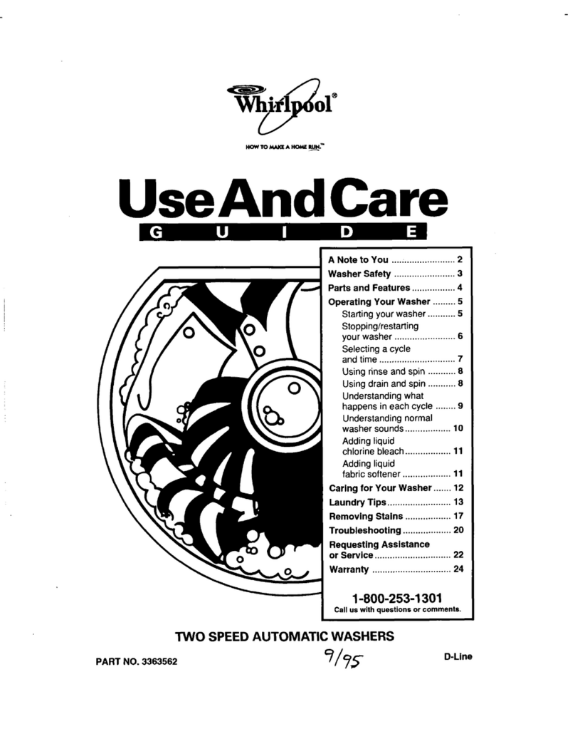 Whirlpool 3363562 Use and care guide
