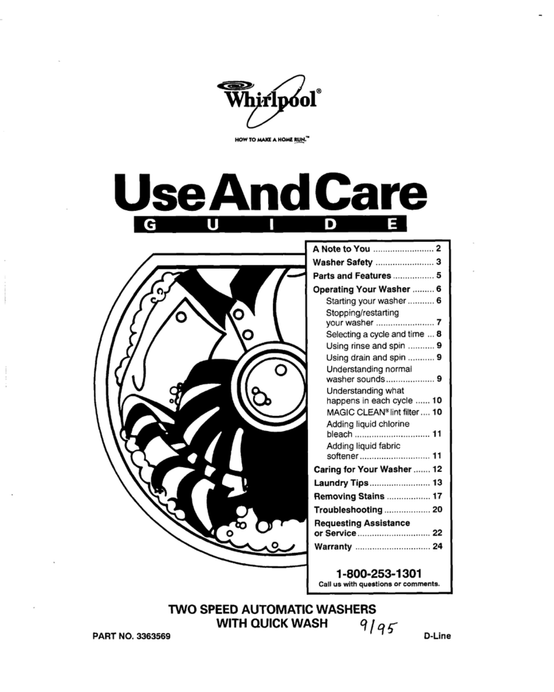 Whirlpool 3363569 Use and care guide