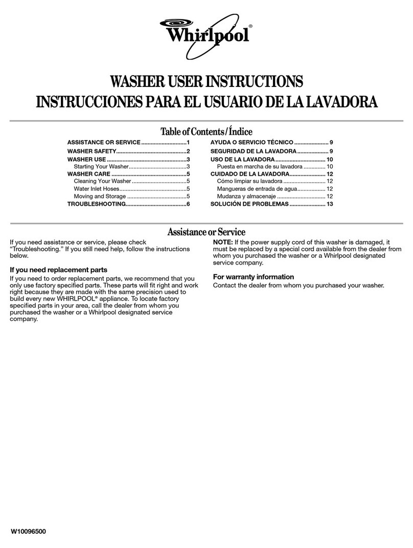 Whirlpool 2DWTW5305SQ0 User instructions