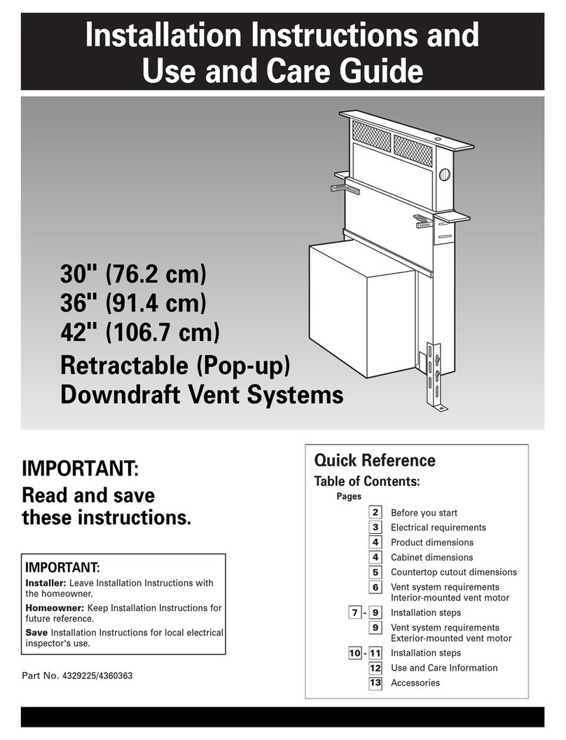Whirlpool Vent system Use and care guide