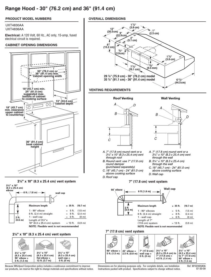 Whirlpool UXT4830AA Installation information