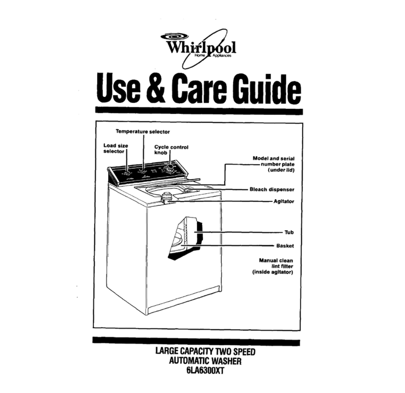 Whirlpool 6LA63OOXT User manual