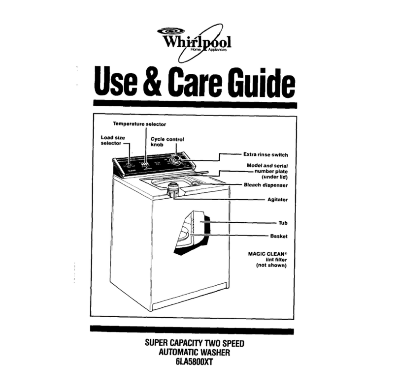 Whirlpool 6LA58OOXT Use & care guide