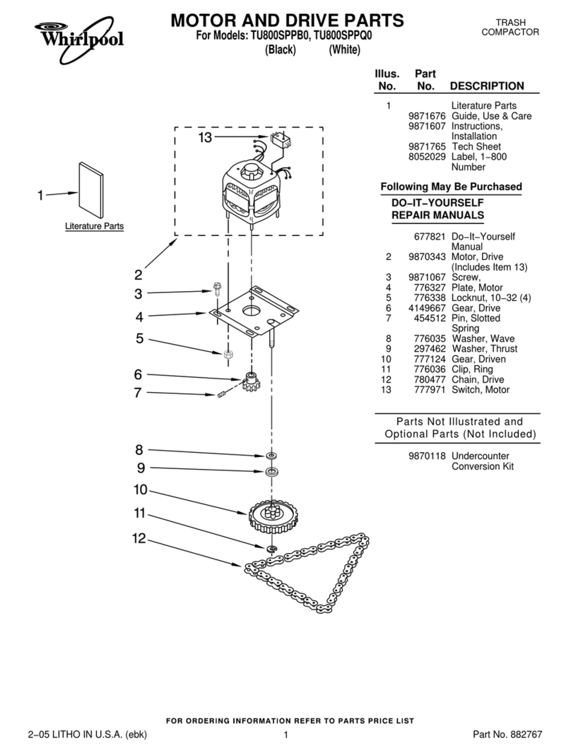 Whirlpool TU800SPPB0 parts list