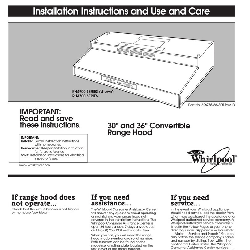 Whirlpool RH4700 SERIES Installation and use manual