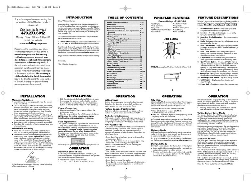 Whistler 948 owner's manual