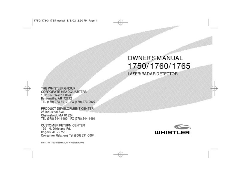 Whistler 1750 owner's manual