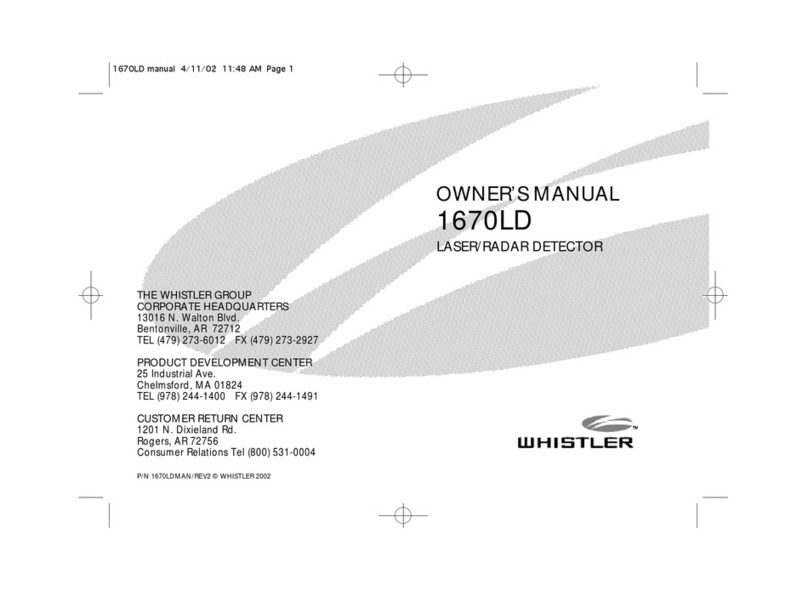 Whistler 1670LD owner's manual