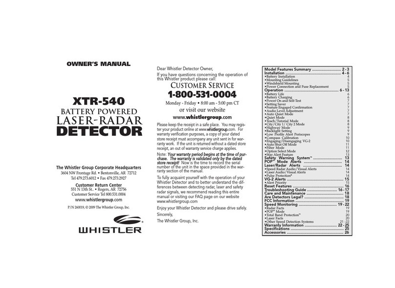 Whistler XTR-540 User manual