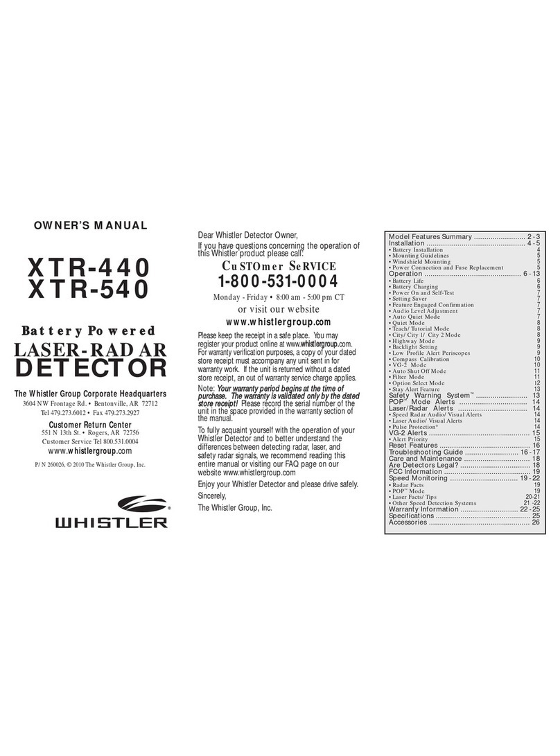 Whistler XTR-440 owner's manual