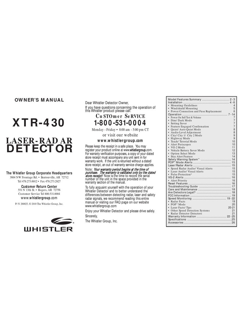 Whistler XTR-430 owner's manual