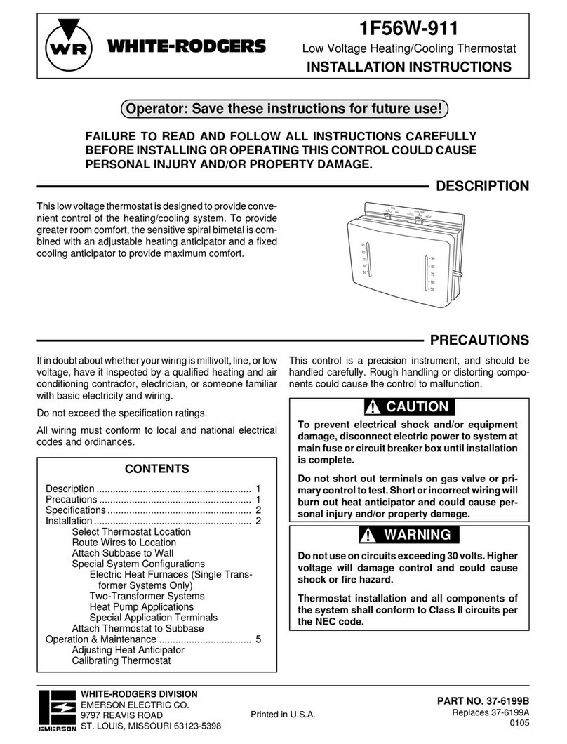 White Rodgers 1F56W-911 installation instructions