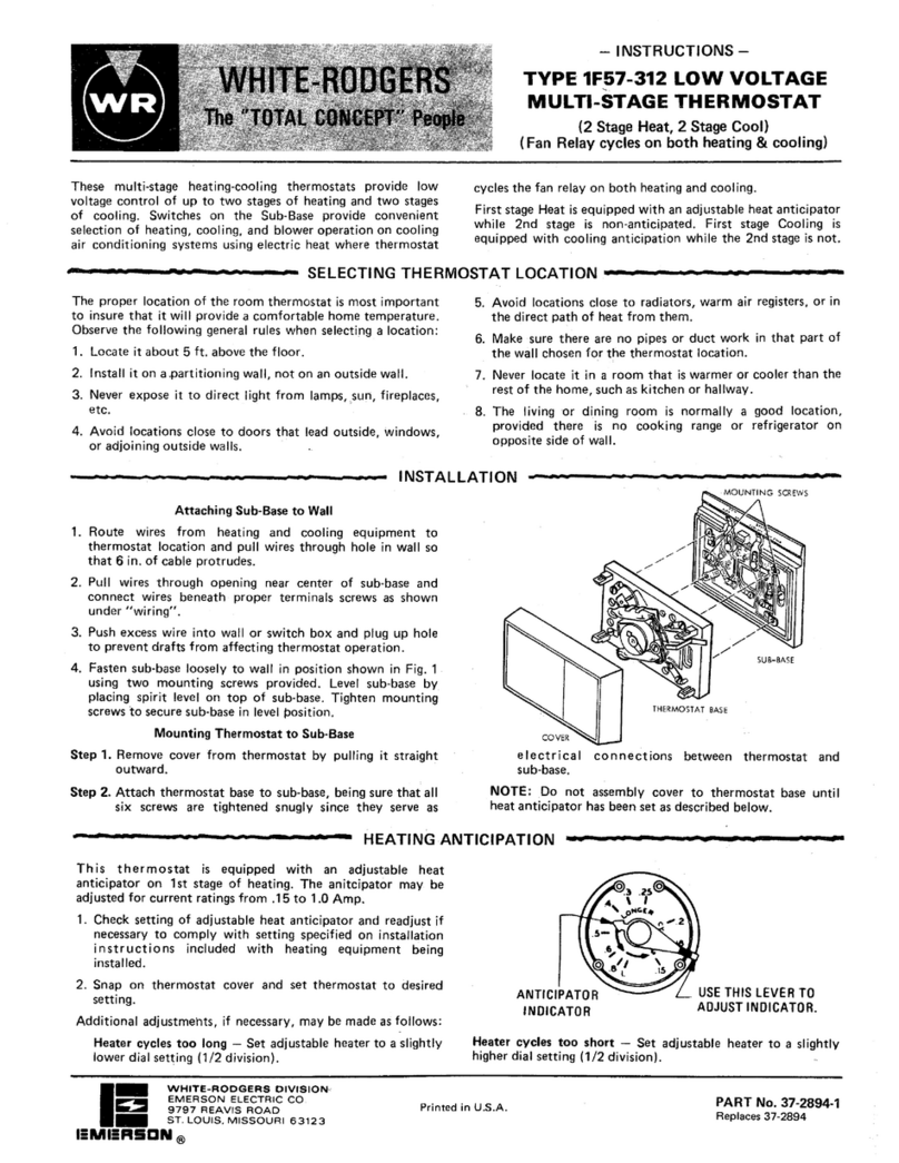White Rodgers 1F57-312 instructions
