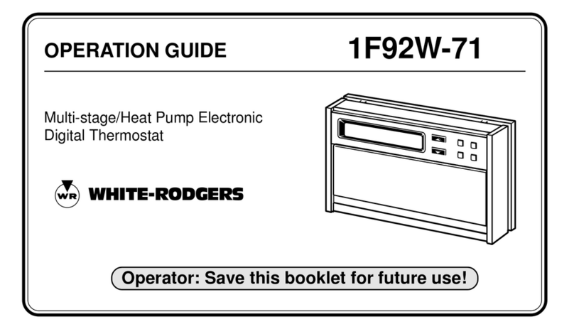 White Rodgers 1F92W-71 Operation guide