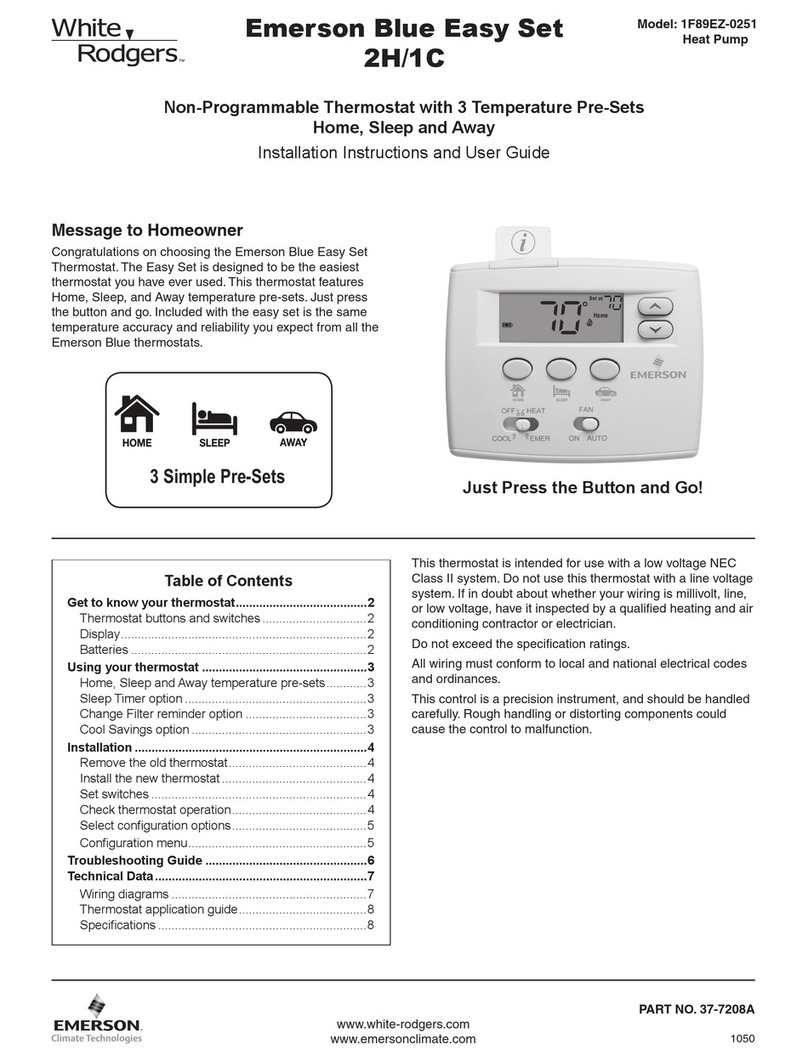 White Rodgers 1F89EZ-0251 Installation instructions and user guide
