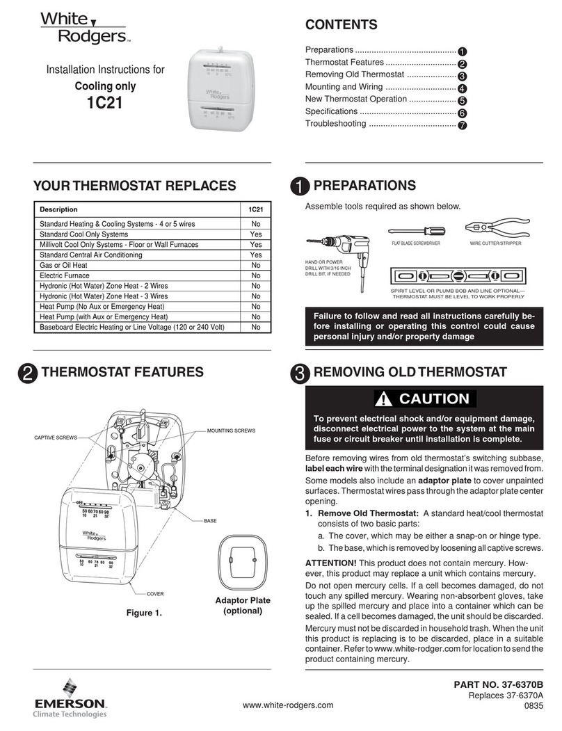 White Rodgers 1C21 installation instructions