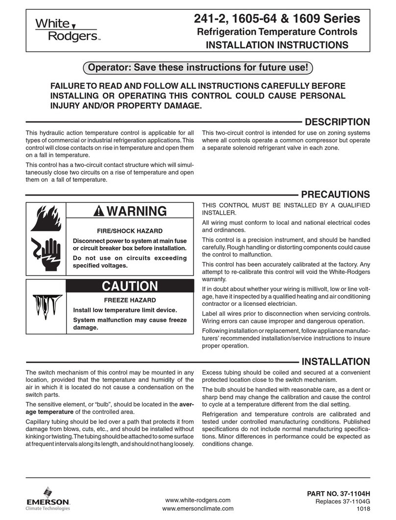 White Rodgers 1609 Series installation instructions