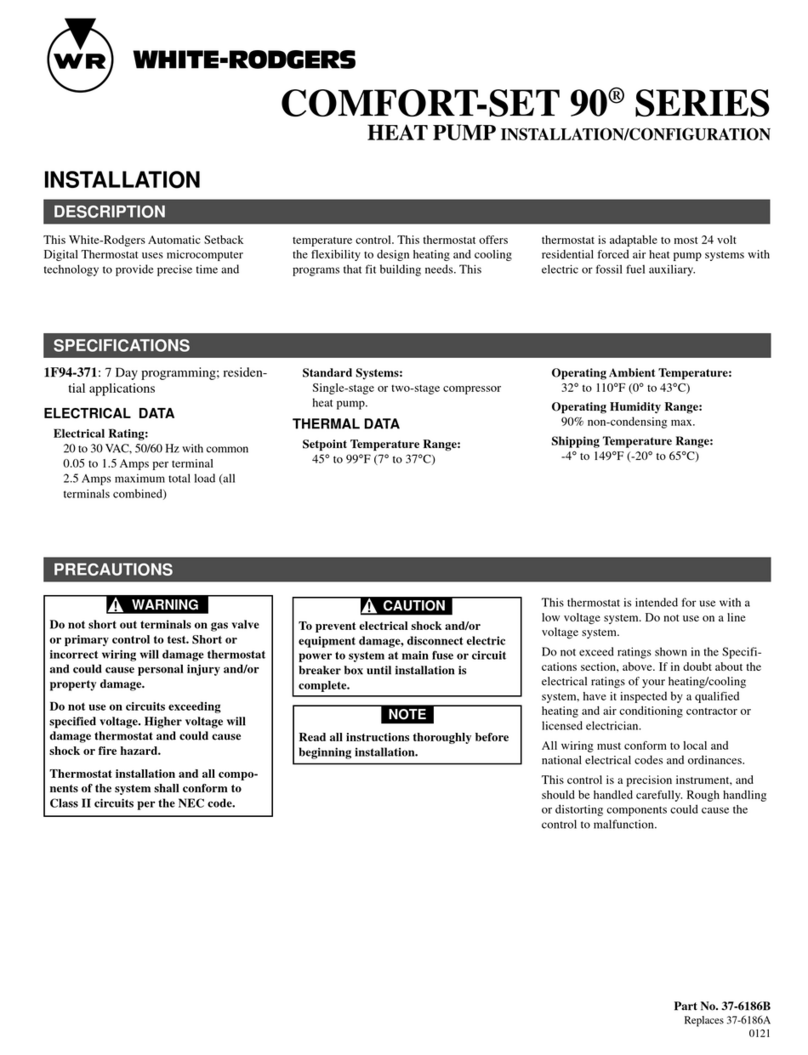 White Rodgers Comfort-Set 1F94-371 Installation &  configuration guide