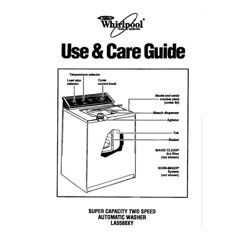 Whirlpool LA5588XY Use and care guide
