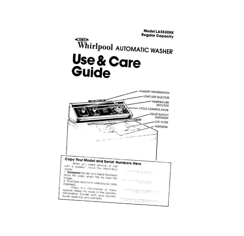 Whirlpool LA5530XK Use and care guide