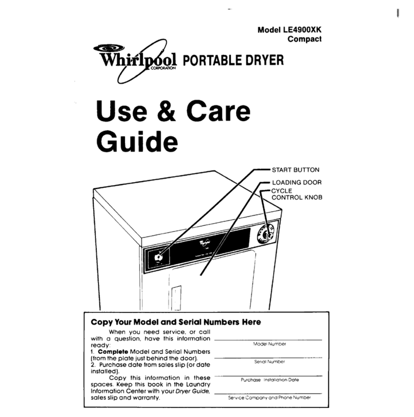 Whirlpool LE4900XK Use & care guide