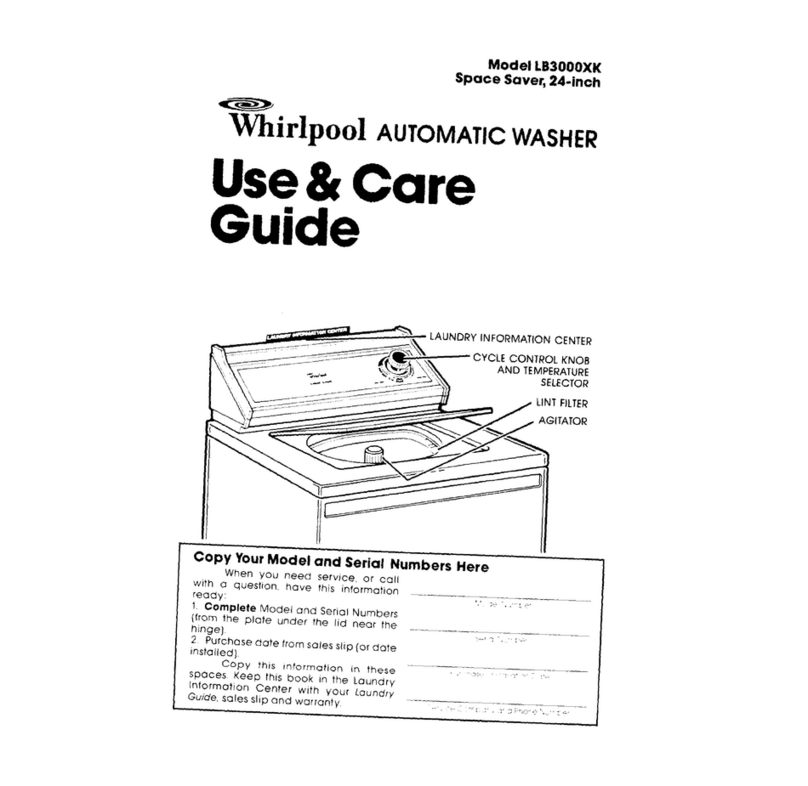 Whirlpool LB3000XK Use & care guide