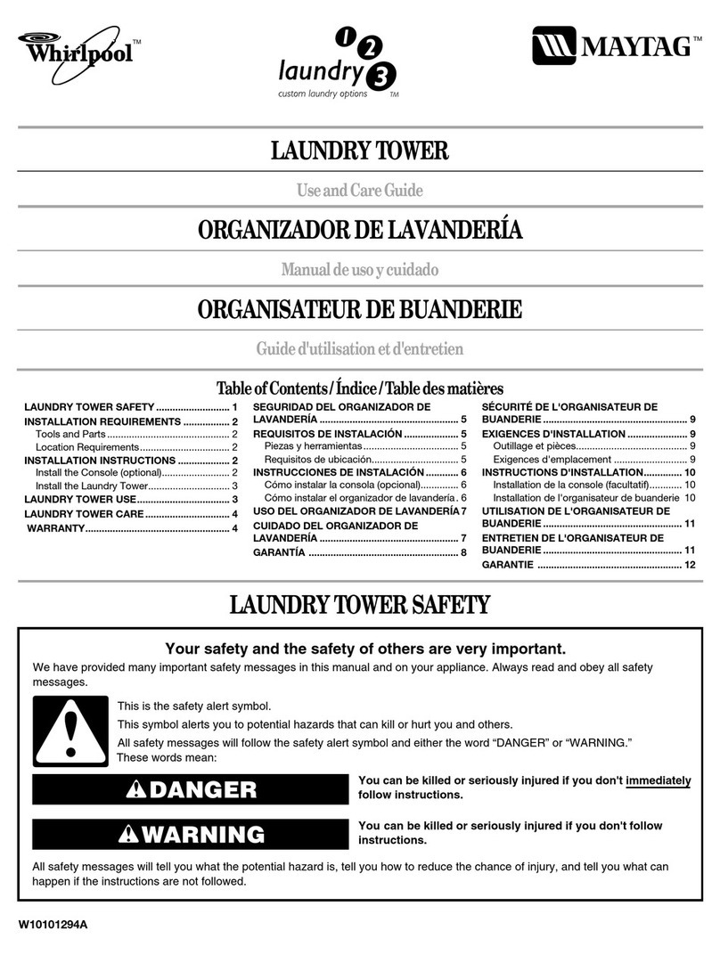 Whirlpool Laundry Tower User manual Whirlpool Laundry Tower User manual
