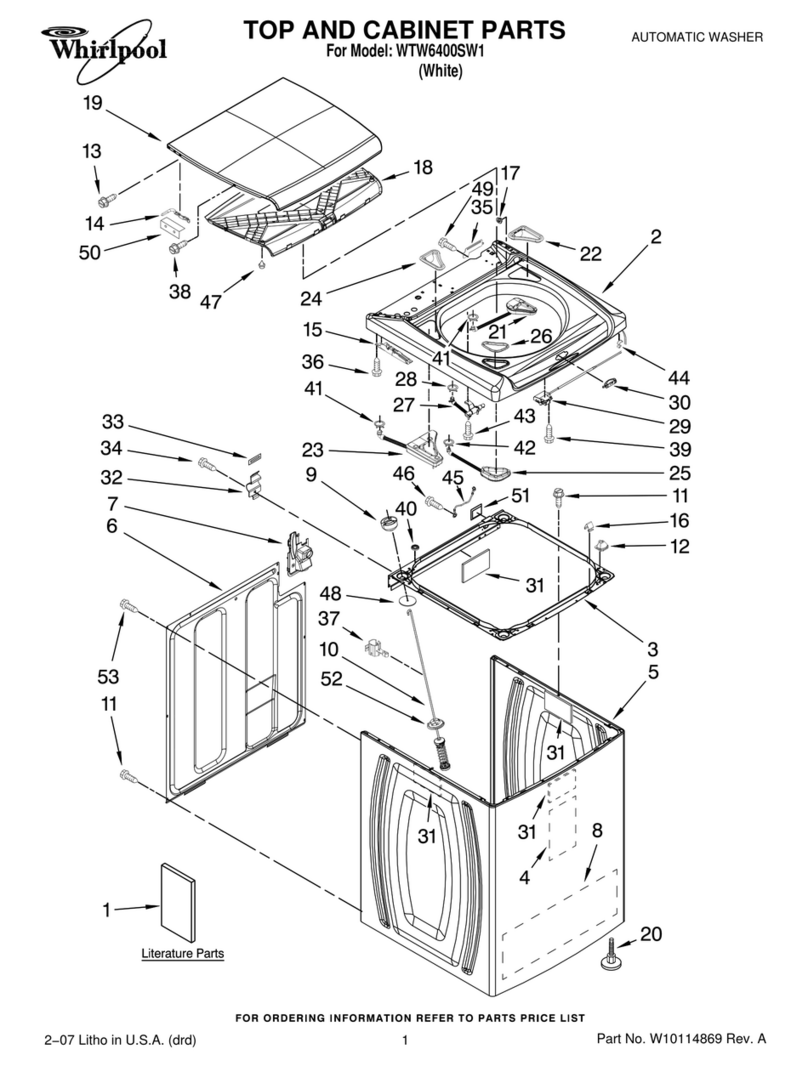 Whirlpool Cabrio WTW6400SW1 parts list