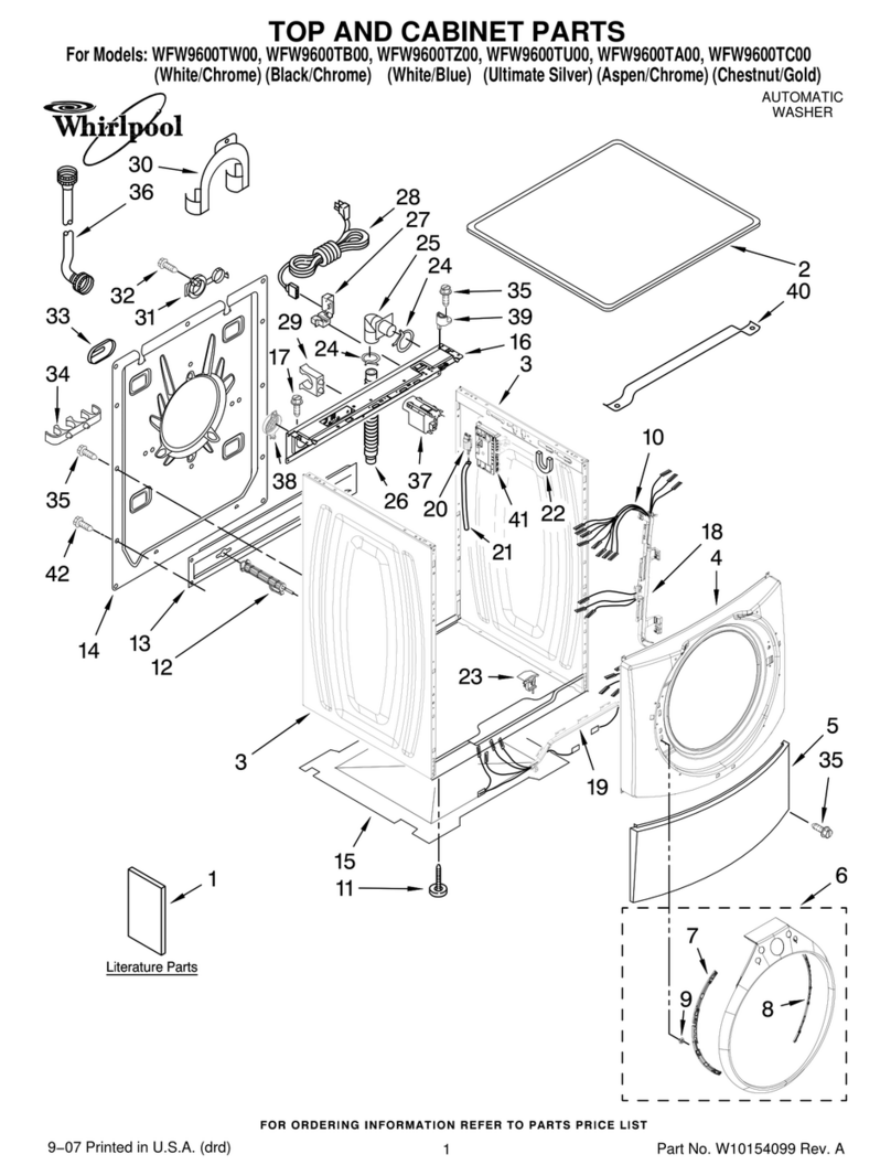Whirlpool WFW9600TB00 parts list