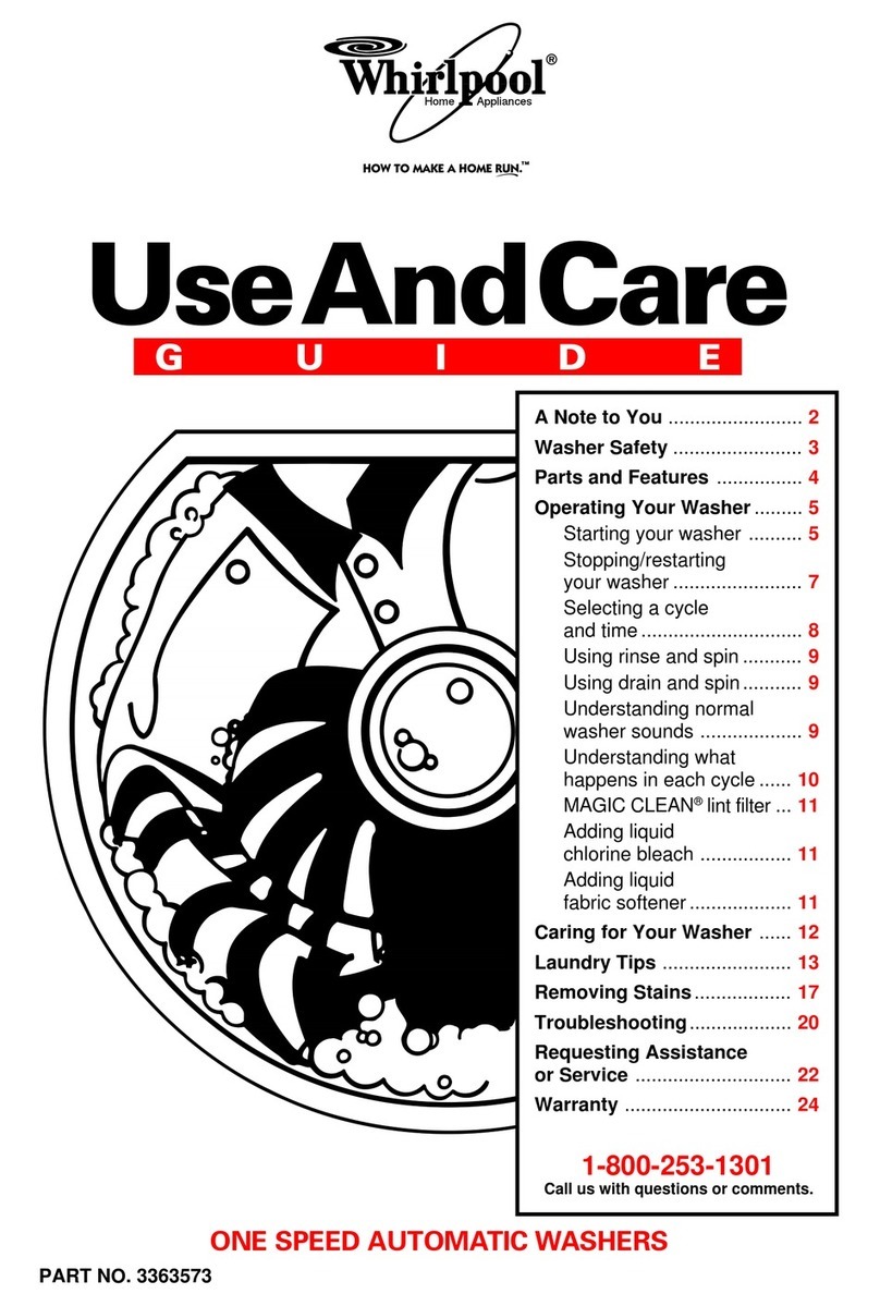 Whirlpool 3363573 Use and care guide