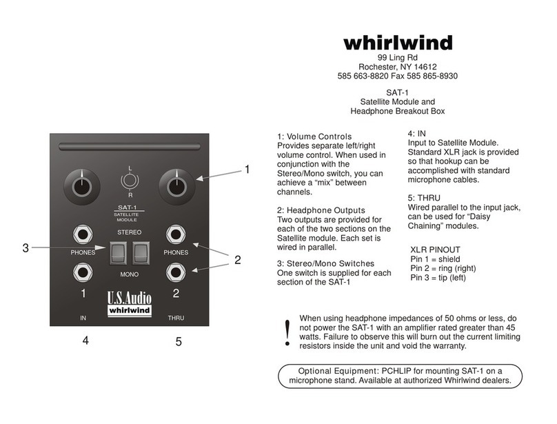 Whirlwind Satellite Module and Headphone Breakout Box... product manual
