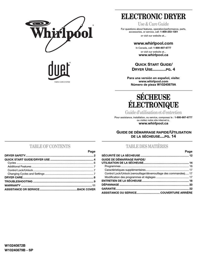 Whirlpool W10240879B - SP Use and care guide