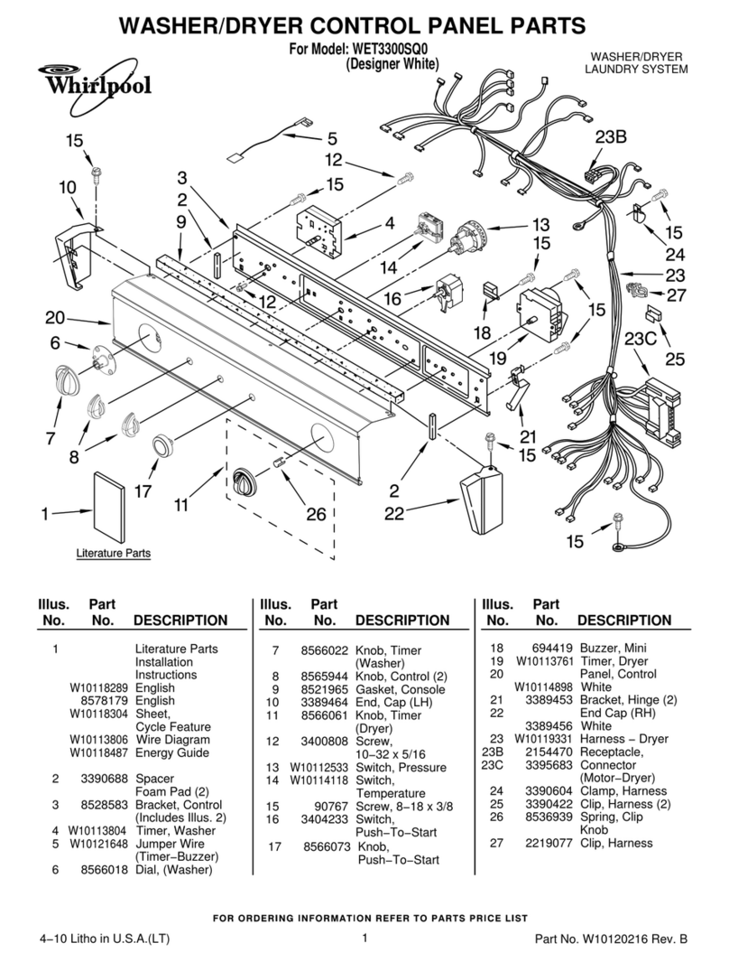 Whirlpool WET3300SQ0 parts list