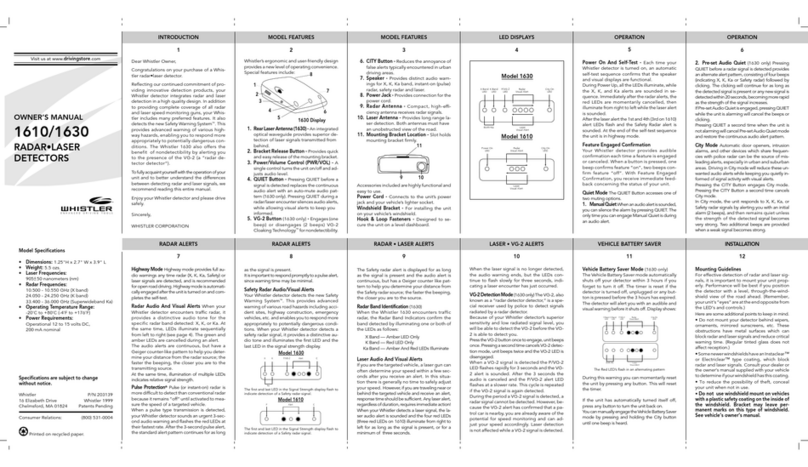 Whistler 1610 User manual
