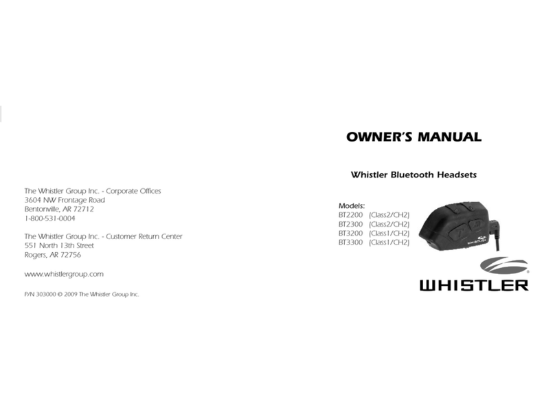 Whistler BT2200 owner's manual