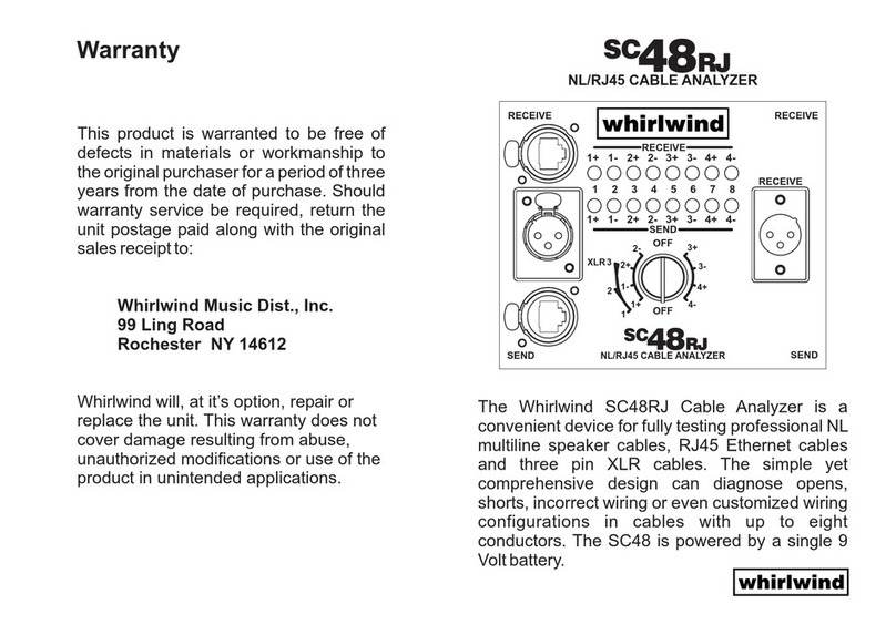 Whirlwind Cable Analyzer SC48RJ owner's manual