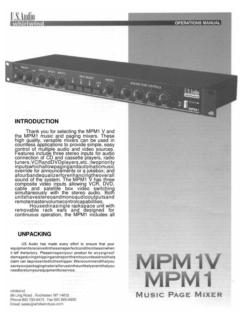 Whirlwind U.S Audio MPM-1 Operation manual