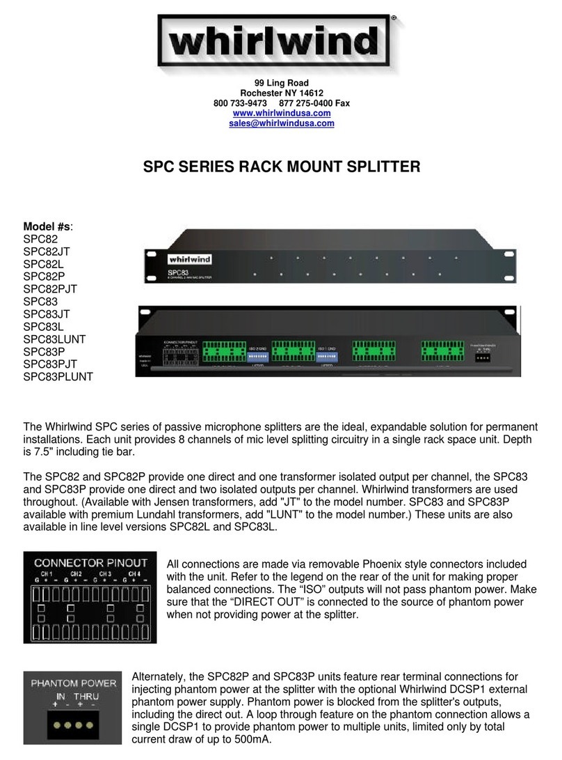 Whirlwind SPC82 Specification sheet