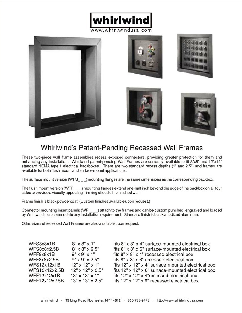 Whirlwind Patent-Pending Recessed Wall Frames Specification sheet Whirlwind Patent-Pending Recessed Wall Frames Specification sheet