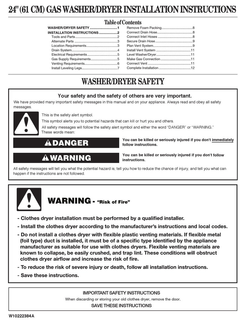 Whirlpool W10222384A User manual