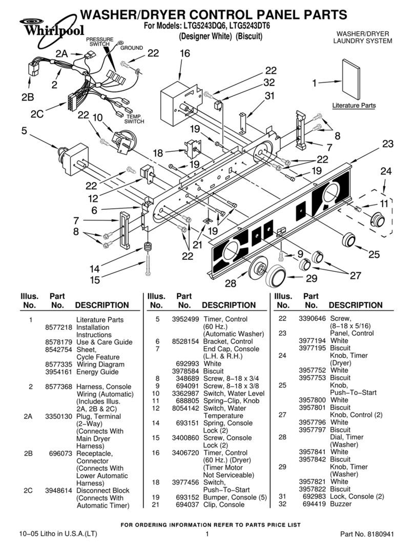 Whirlpool LTG5243DQ6 Use and maintenance manual