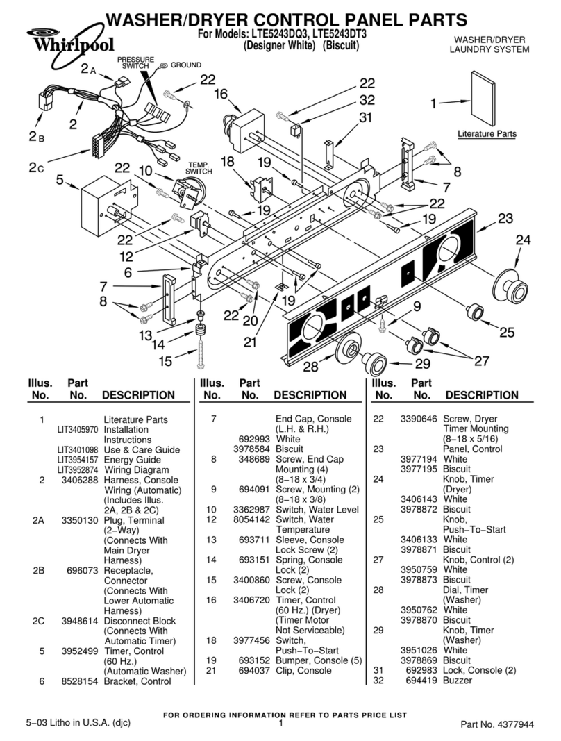 Whirlpool LTE5243DQ3 Use and maintenance manual