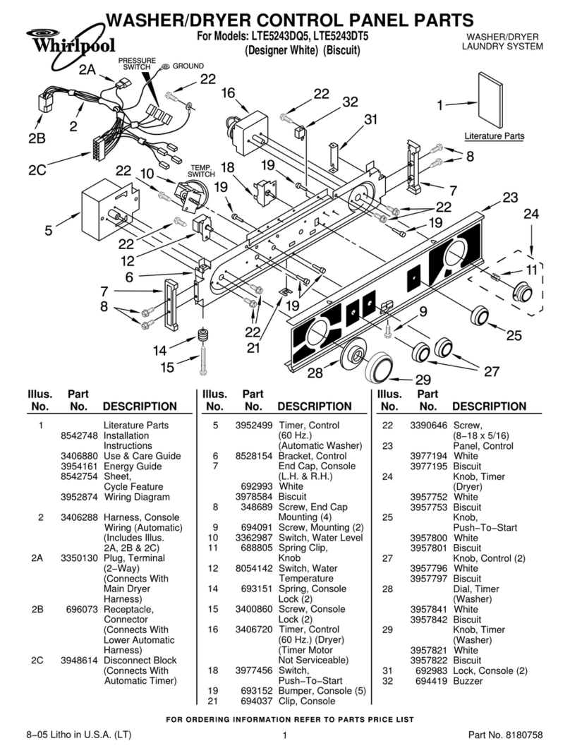 Whirlpool LTE5243DQ5 Use and maintenance manual