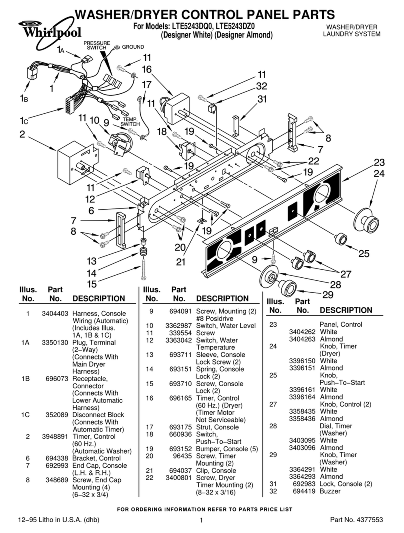 Whirlpool LTE5243DQ0 User manual