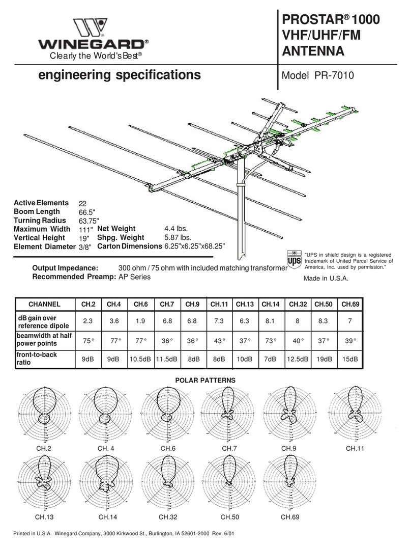 Winegard Prostar 1000 PR-7010 User manual