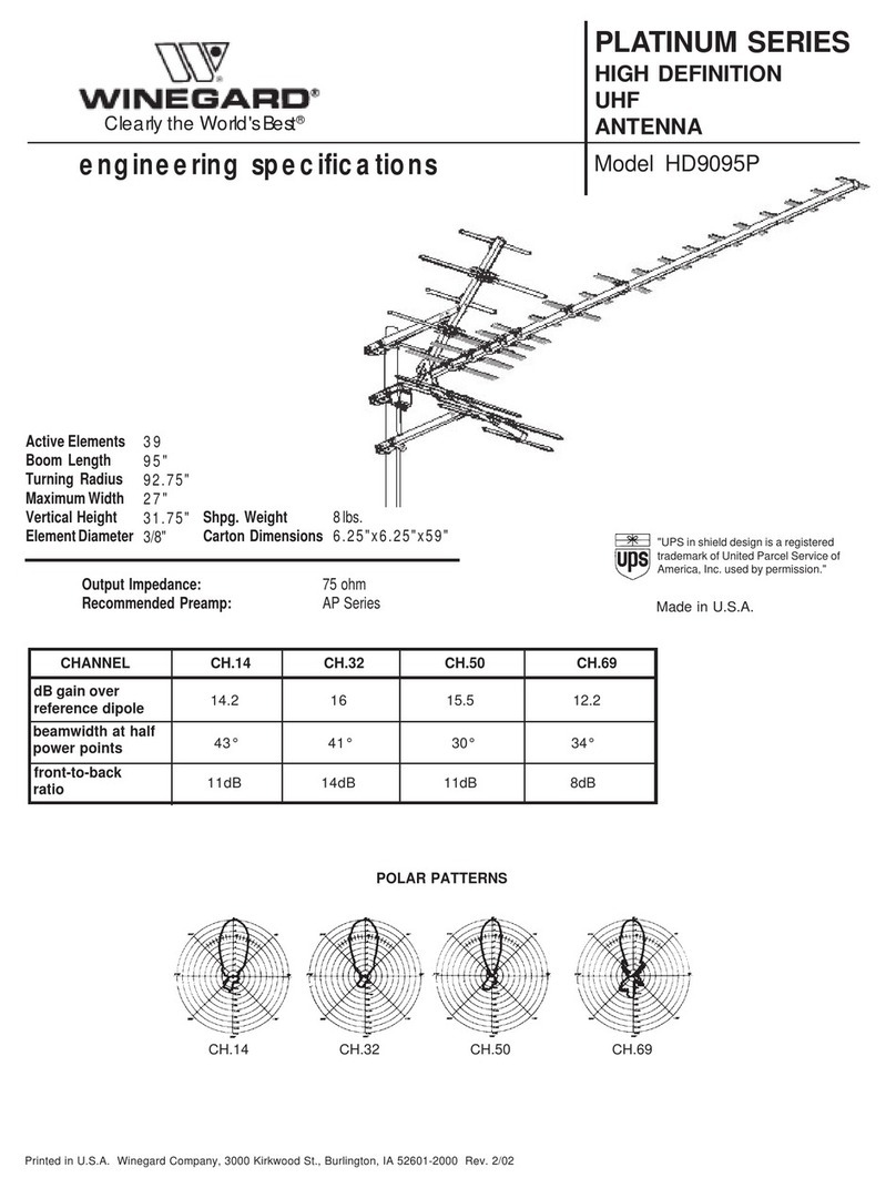 Winegard HD-9095P Specifications Winegard HD-9095P Specifications