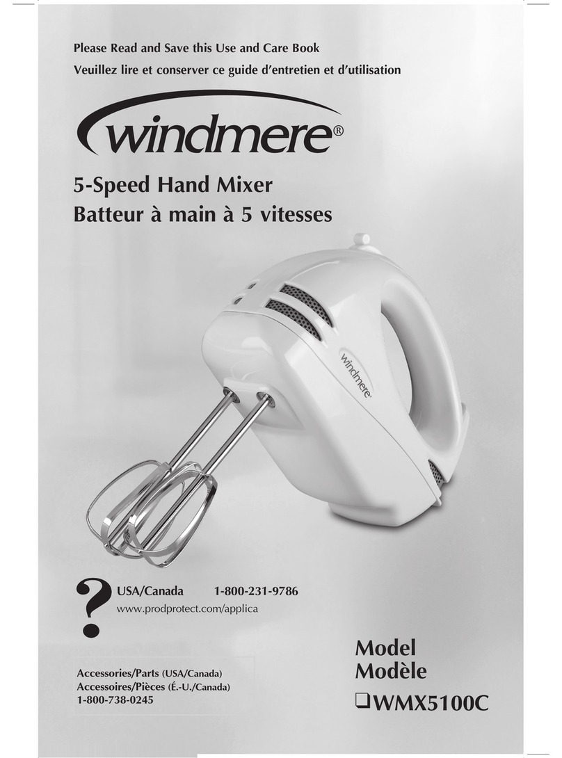 Windmere WMX5100C Use and care book